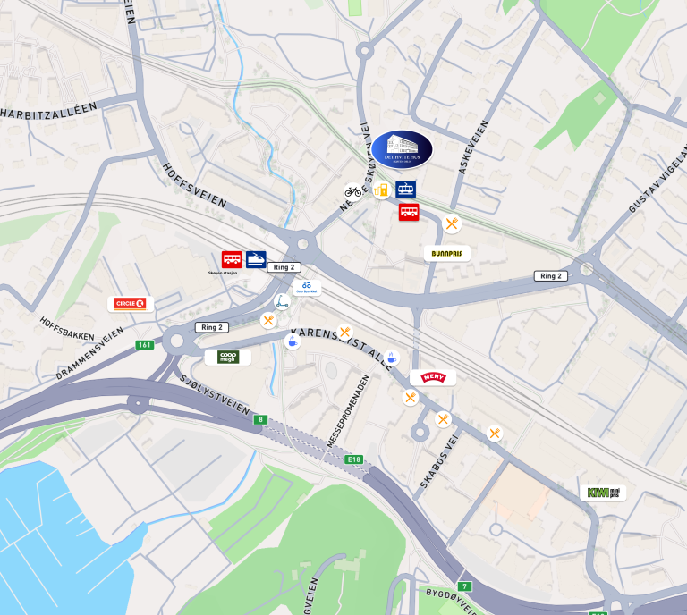 Botell.club ligger sentralt på Skøyen med nærhet til kollektivtransport og bysykler